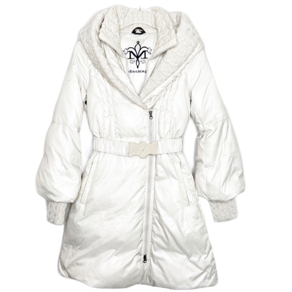 Mackage Off White Long Down Hooded Winter Coat XS